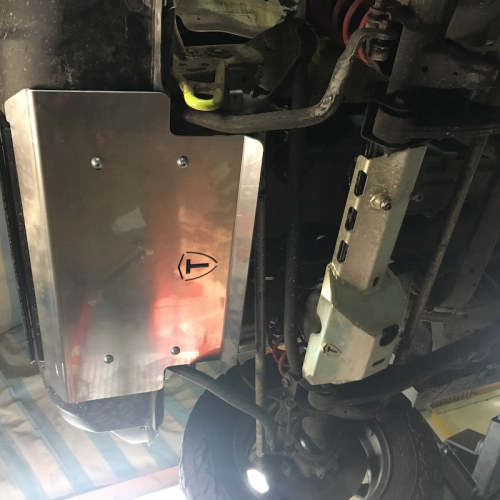 Unterfahrschutz TREKFINDER für SUZUKI Jimny II LENKGESTAENGE aus 5 mm Aluminium silber eloxiert