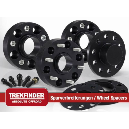 Spurverbreiterung TREKFINDER für JEEP® Renegade 2/4WD/Trailhawk +10 Millimeter pro Achse ( 5 mm pro Scheibe/Seite ) schwarz eloxiert