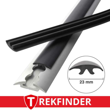 Abdeckprofil für Airlineschiene TREKFINDER / 23 mm breit / glatte Oberfläche / 100 cm lang / Längenänderung (bis 25m) in 1m Schritten möglich über die Erhöhung der Anzahl der Artikelpositionen im Warenkorb