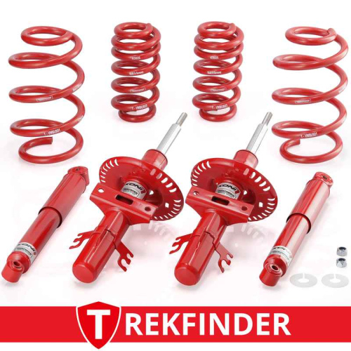 Höherlegungsfahrwerk TREKFINDER für VW Bus T6 Transporter mit 2WD ca. +30 mm - verstärkt - für Fahrzeuge mit mittlere bis hohe Zuladung