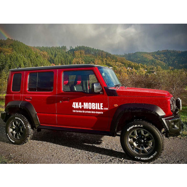 Höherlegungsfahrwerk TREKFINDER für SUZUKI Jimny II 5-türig / +40 mm / härteverstellbar / Eintragung nach §21 / keine ABE / kein TÜV Teilegutachten / keine TTG