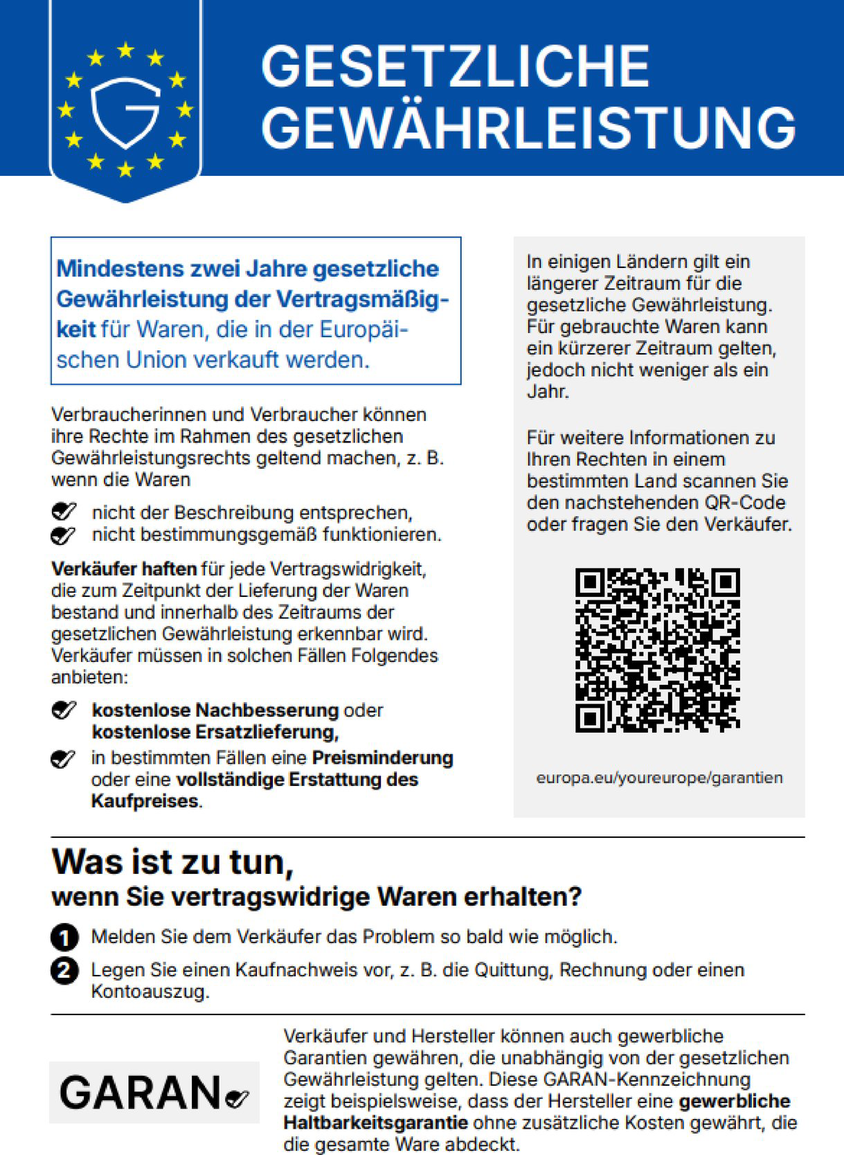 Gewährleistungshinweis
